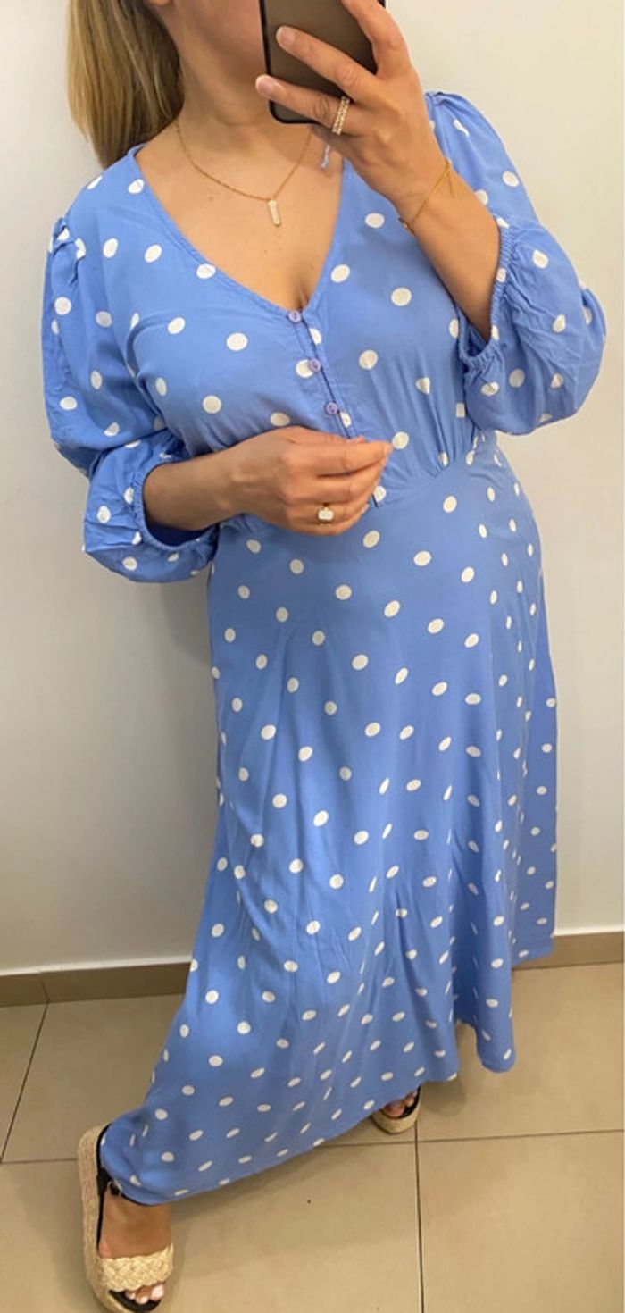 Robe Longue A Pois Taille L - photo numéro 9