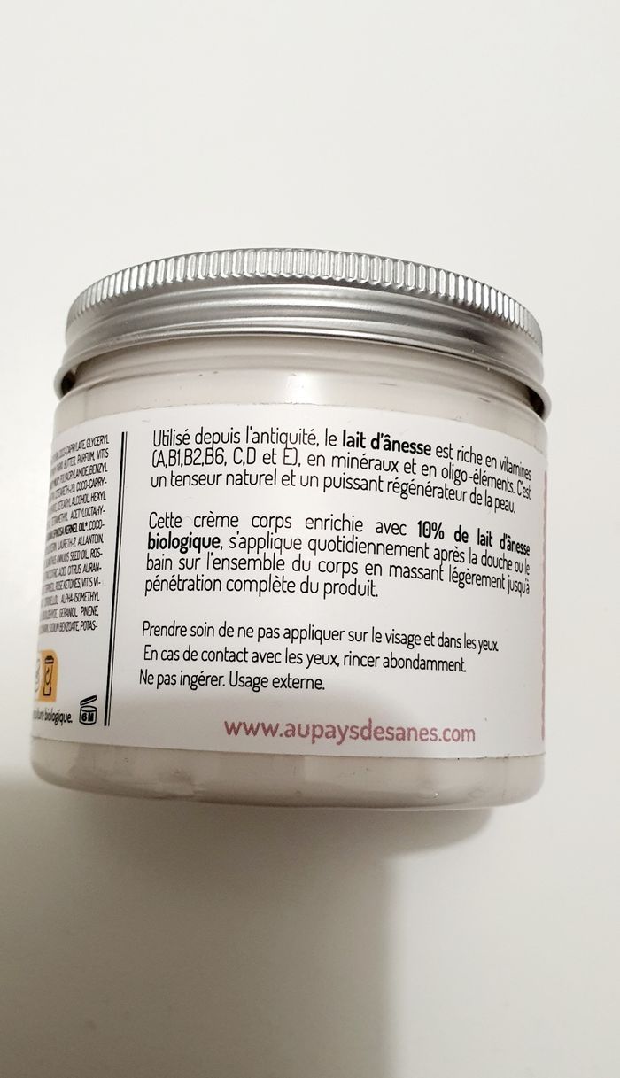 Creame pour le corps au lait d'anesse biologique 200ml - photo numéro 2