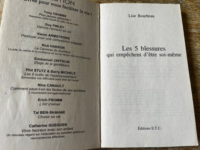 Livre les 5 blessures de l’âme - photo numéro 2