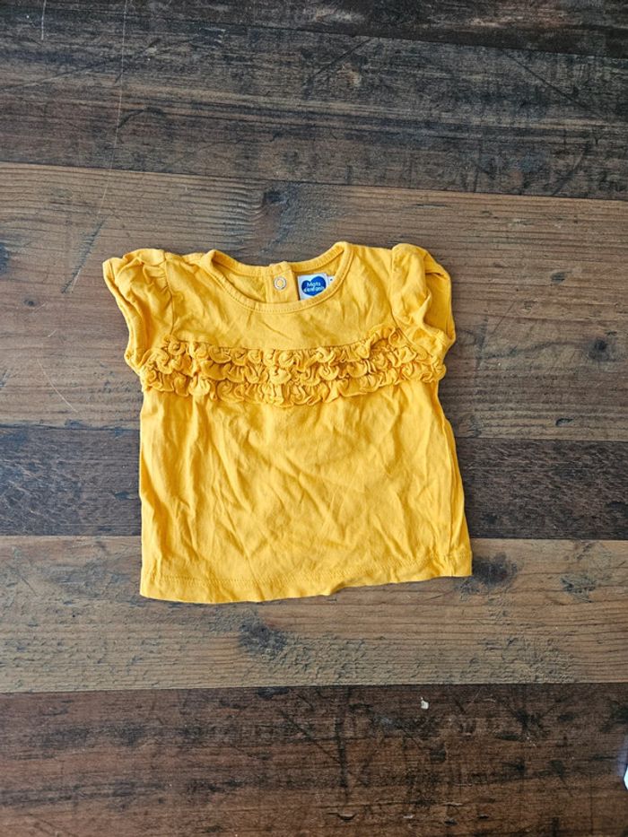 T-shirt jaune moutarde bébé fille 6mois