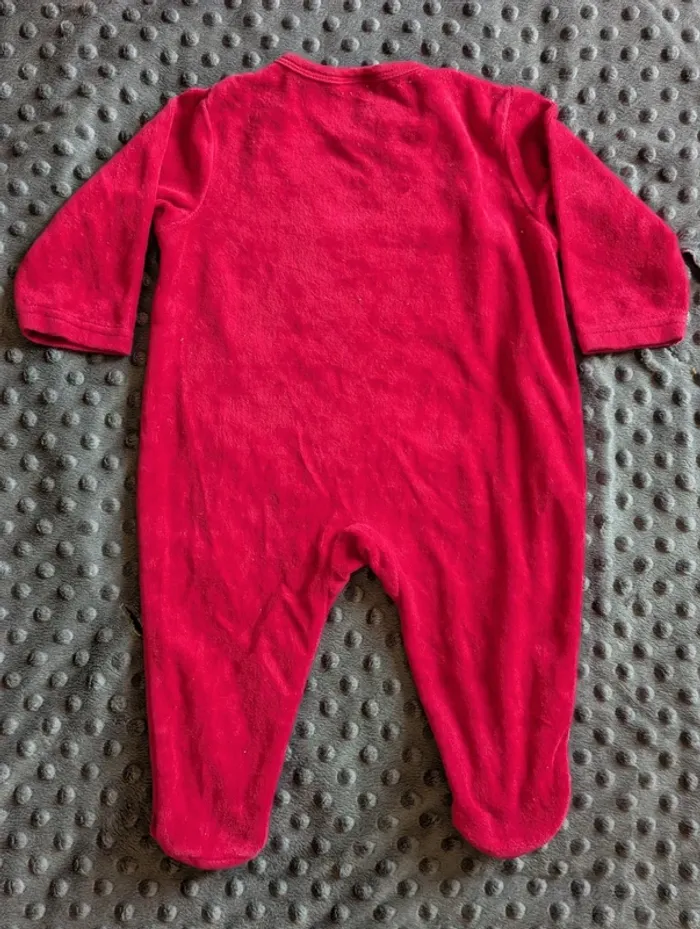 Pyjama velours Zeeman 6 mois – Fuchsia souris & laine - photo numéro 5