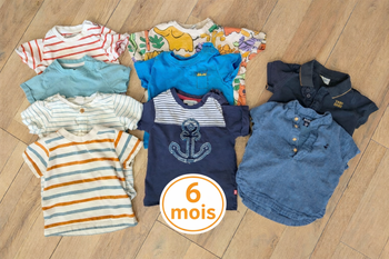Lot 9 tshirts 6 mois garçon