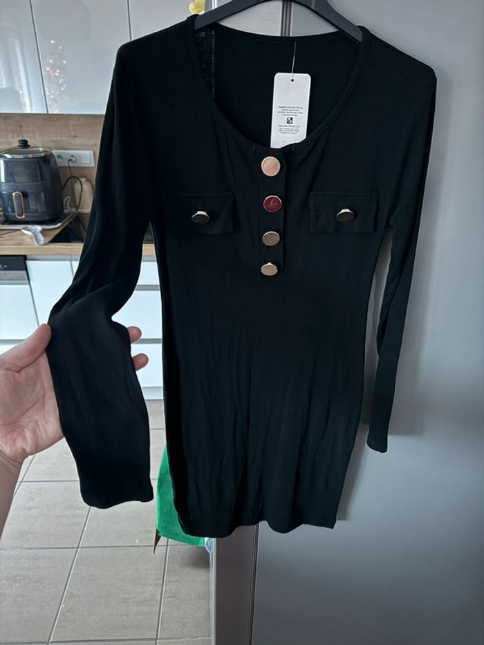 Robe noire côtelée - photo numéro 3