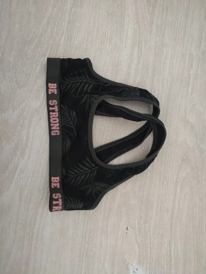 Brassière petit béguin be strong noir feuillage - photo numéro 2