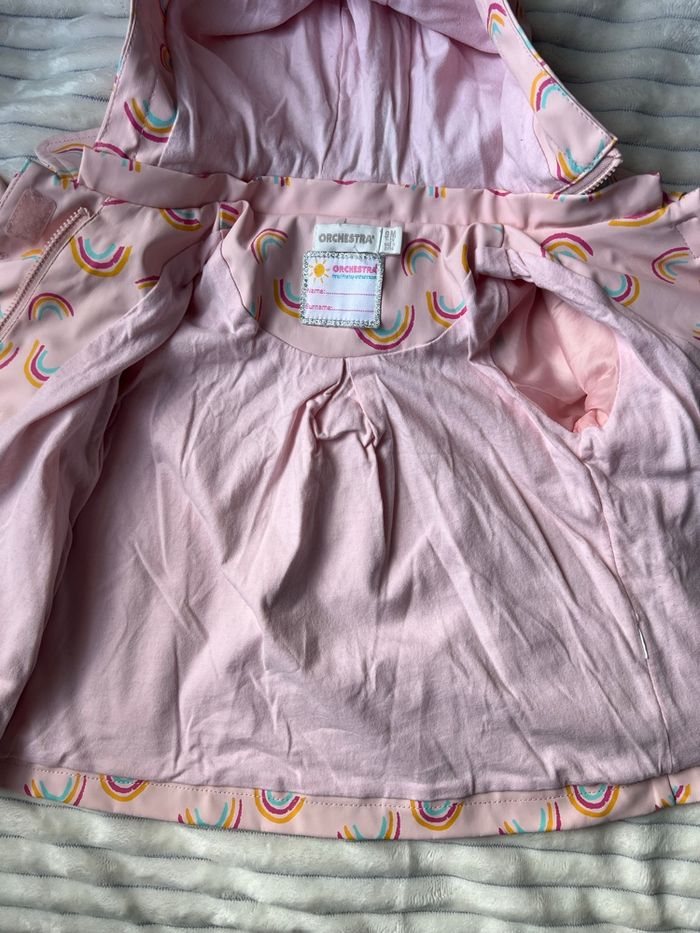 Manteau imperméable rose à arcs-en-ciel Orchestra – Taille 9 mois - photo numéro 2