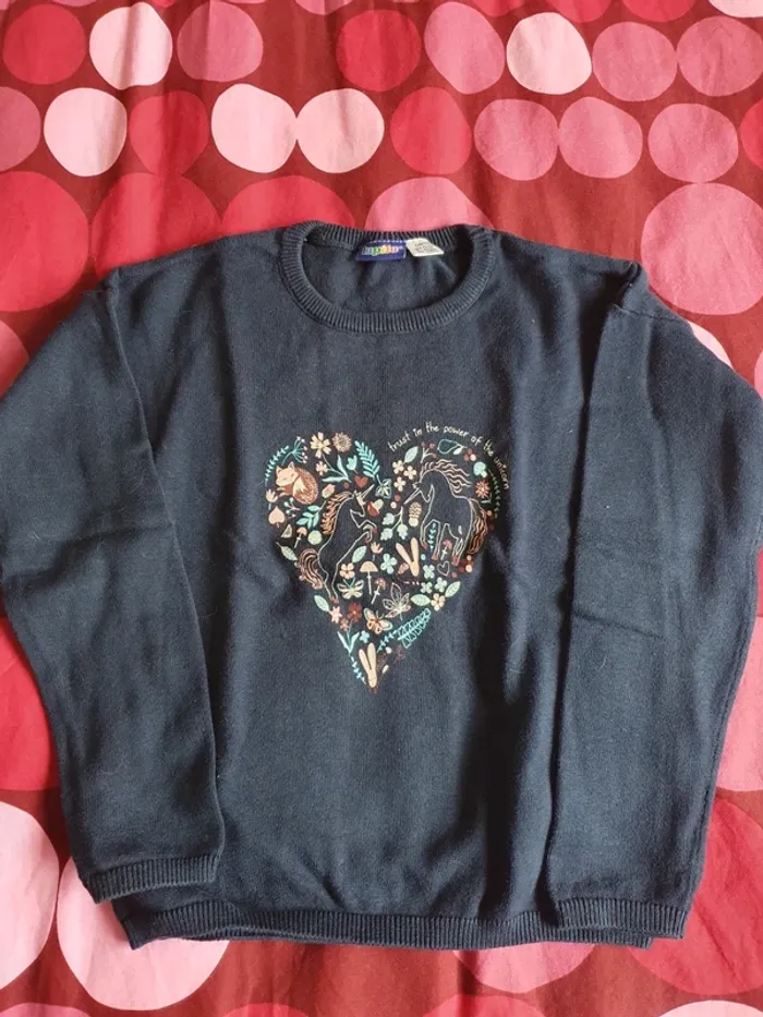 Pull marine cœur 4 6 ans