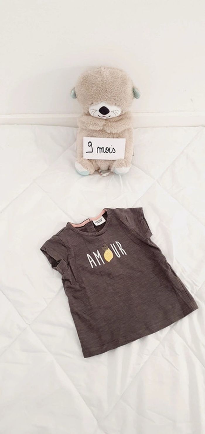 Tee shirt manches courtes bébé fille 9 mois