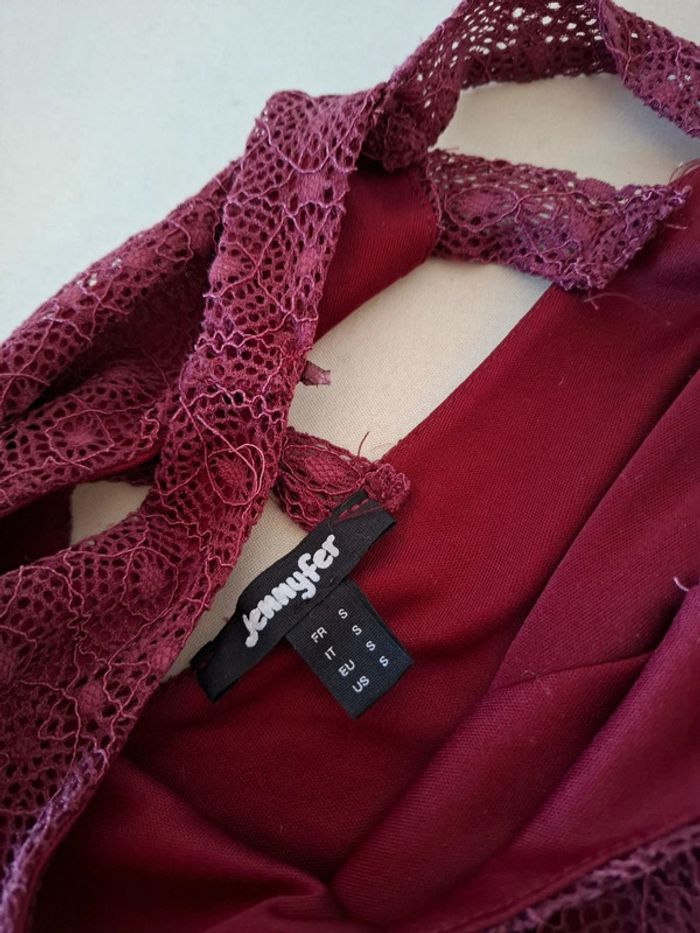 Robe Bordeaux en dentelle Jennyfer taille XS 34 - photo numéro 10