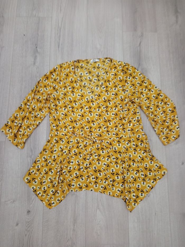 Blouse a manche jaune a motifs Gemo 36 S - photo numéro 2
