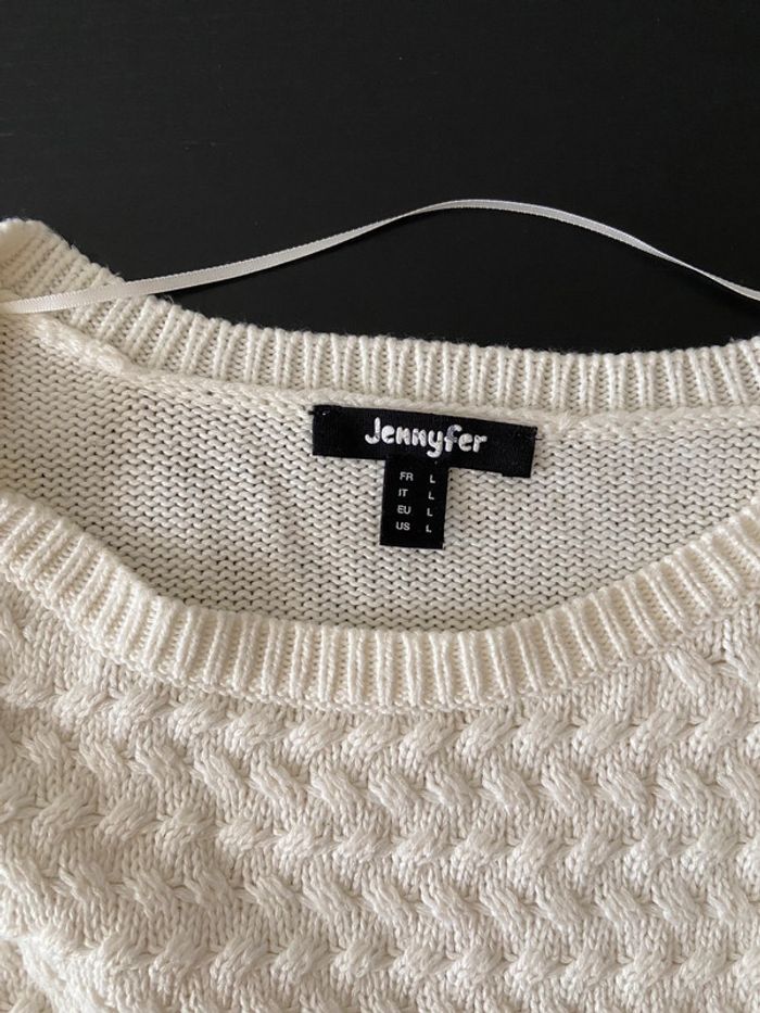 Pull blanc / taille L - photo numéro 6