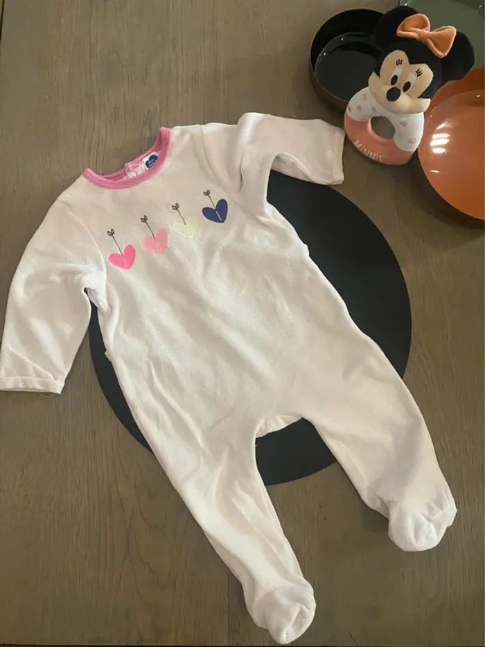 Pyjamas 6 mois Mots d’enfants rose bleu marine - photo numéro 4