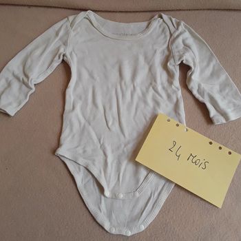 Body bébé fille ou garçon mixte blanc 24 mois