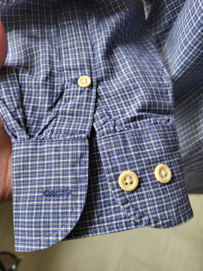 Chemise à petits carreaux bleu blanc Springfield Taille M/3 - photo numéro 6