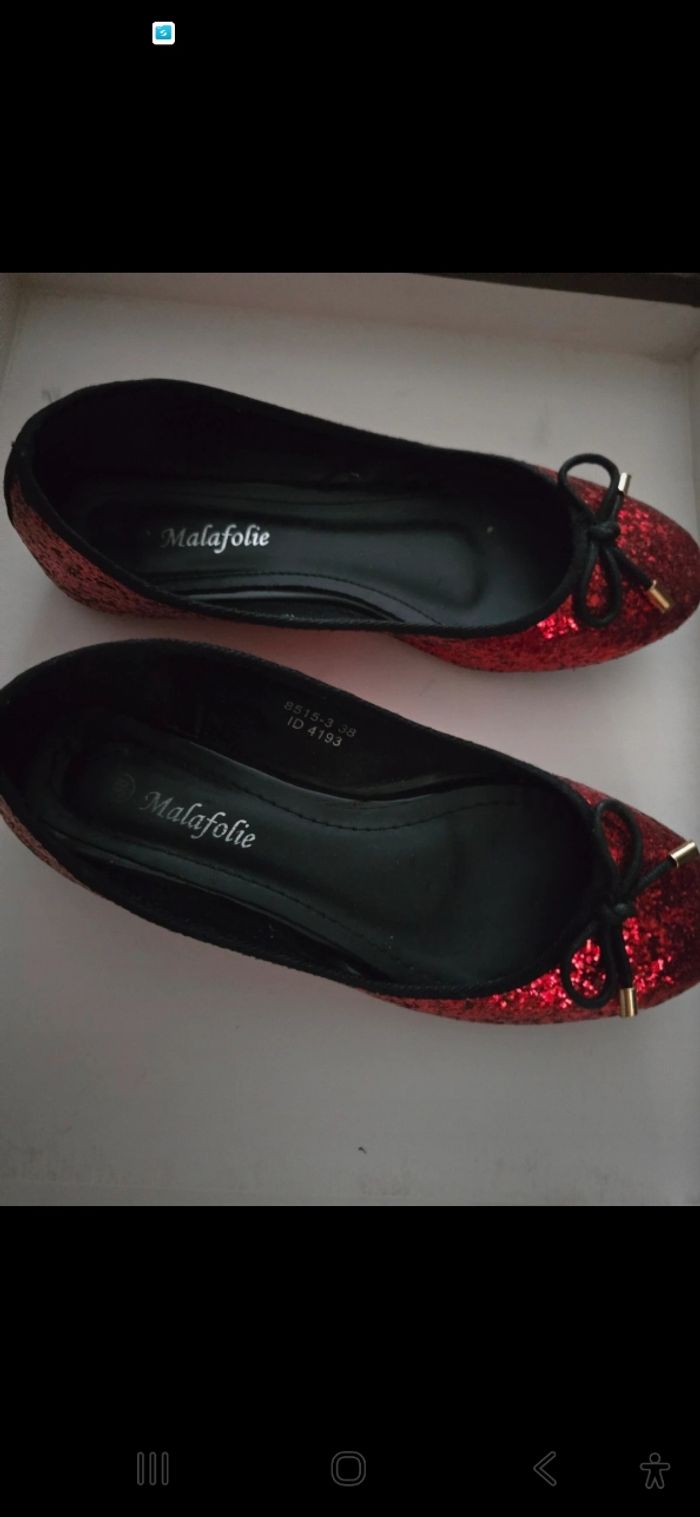 Ballerine scintillante rouge