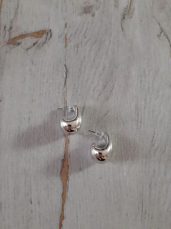 Boucles d'oreilles gouttes d'eau argentées