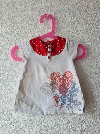 tee-shirt blanc et rouge cœur Orchestra