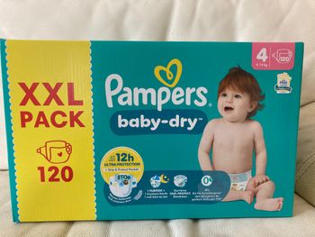 Pack XXL 120 Couches Pampers Baby Dry Taille 4 (9-14 kg)