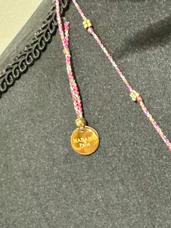 Collier sautoir habaha Paris cordon tressé pampilles perles cœur médaille vierge - photo numéro 11