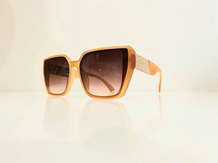 Lunette de soleil femme orange bras en strass uvprotection catégorie 3 - photo numéro 8