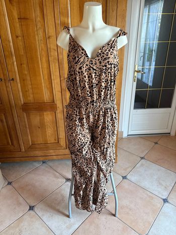 Combinaison longue femme, bretelles, taille 46 Kiabi