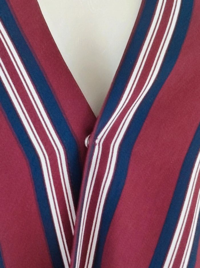 Blouse col V rayé bordeaux bleu marine blanc / Pimkie Collection - 36/S - photo numéro 7