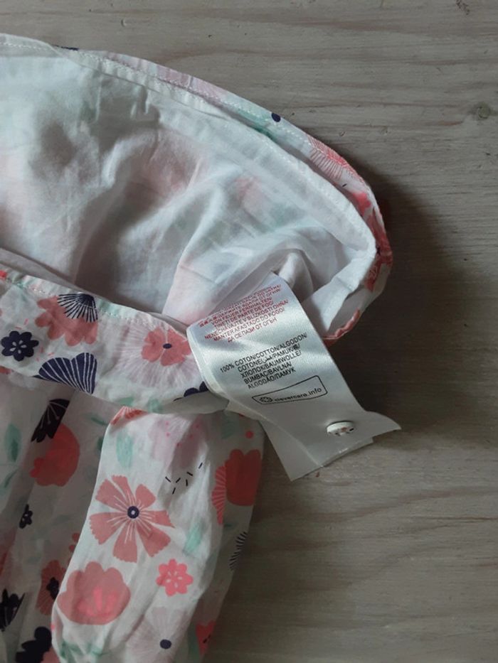 Chemise sans manches fleurs coton T. 3 ans - photo numéro 4