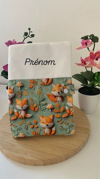 Protège carnet de santé renard bébé enfant prenom personnalisé personnalisable 