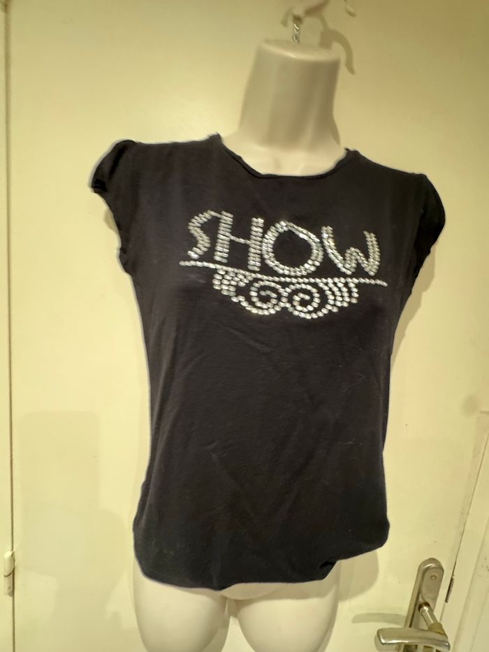 T-shirt strasse noir Pimkie, taille L Je vends un T-shirt Avec des strass