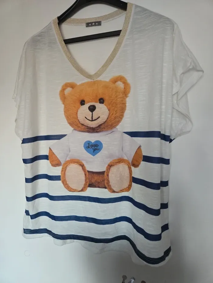 Magnifique tee shirt femme italie L - photo numéro 2