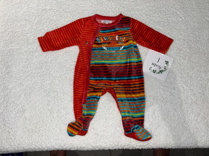 Pyjama bébé rayé multicolore