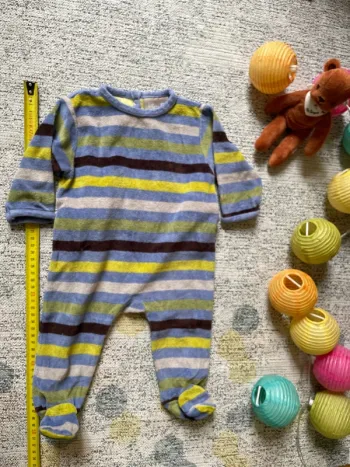 Pyjama velours rayé