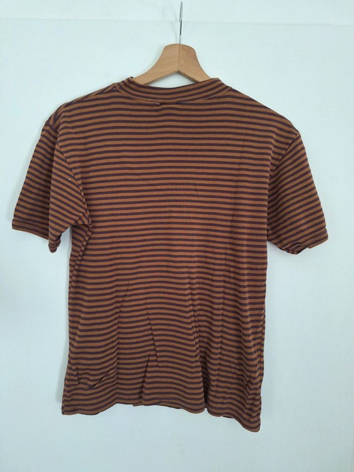 T shirt rayé marron Tous les caleçons Paris - New York femme L 40 - photo numéro 2