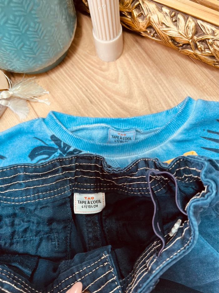 Taille 4 ans ensemble 3 pièces garçon TAO Kiabi bleu et moutarde * home * 💙 - photo numéro 8