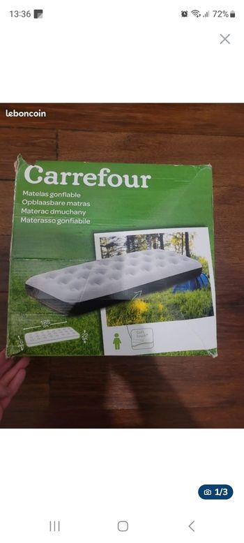 Matelas gonflable 1place Carrefour🌿