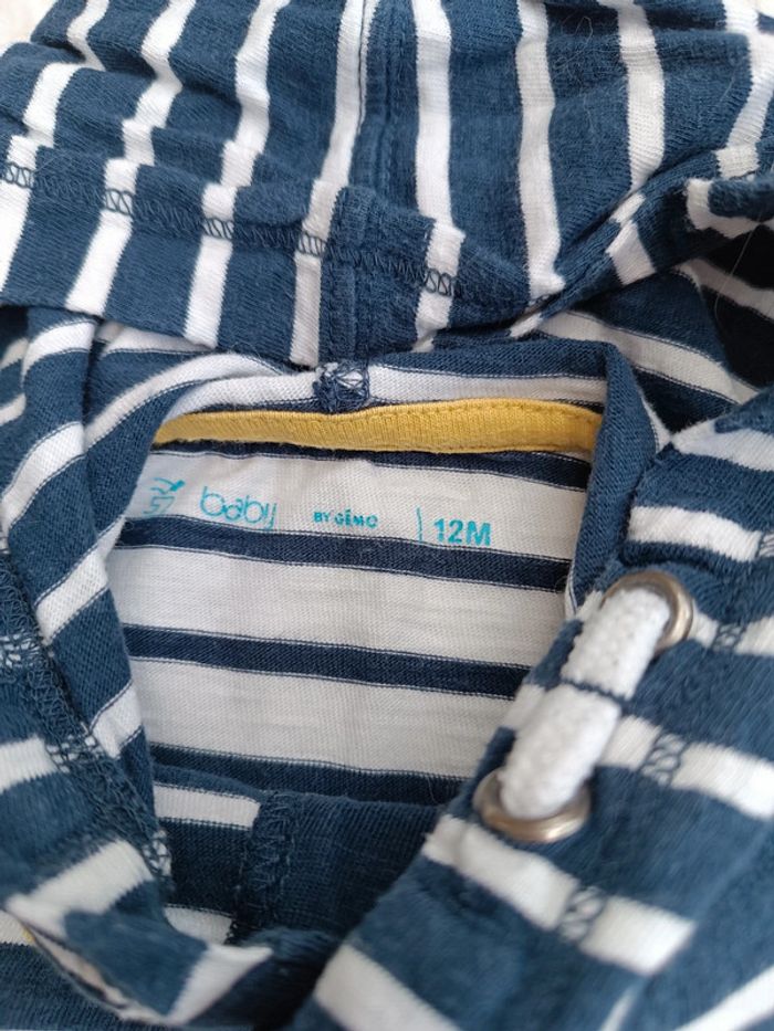 T-shirt manches longues à capuche Baby by Gémo - 12 mois 🔸 - photo numéro 3