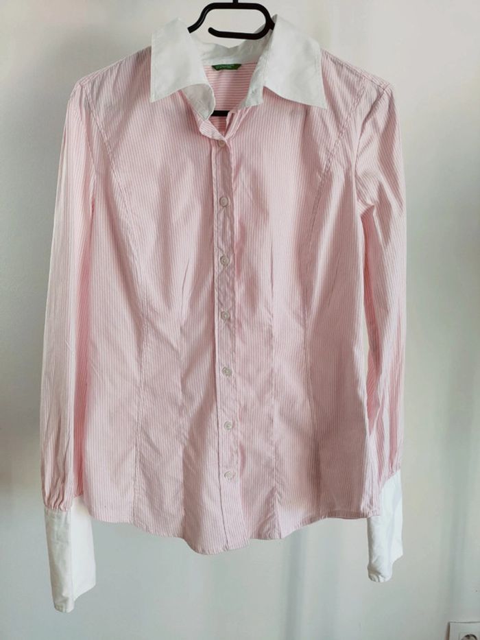 Benetton chemise rose 40 - photo numéro 2