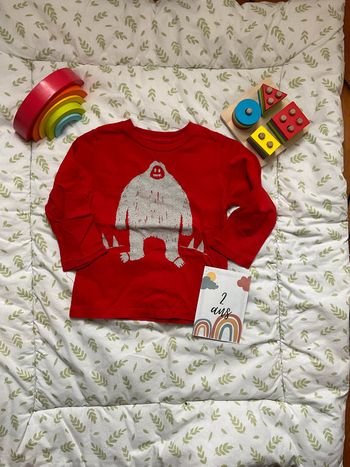 teeshirt manches longues rouge 2 ans baby gap
