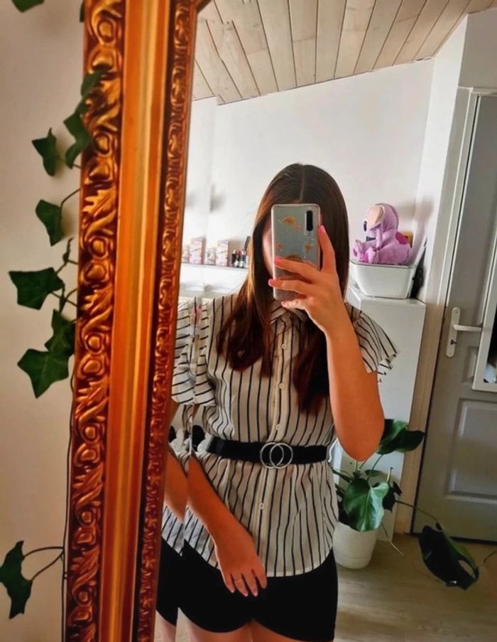 Blouse rayée noire et blanche - photo numéro 2