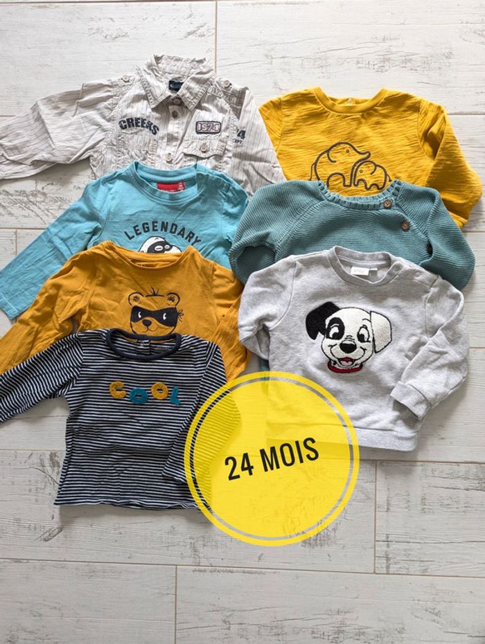 Lot hauts manches longues bébé taille 24 mois