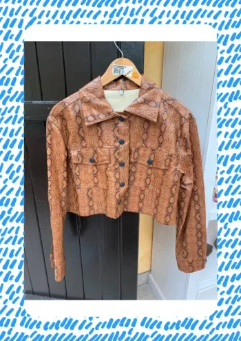 Veste marron motif serpent 36 S