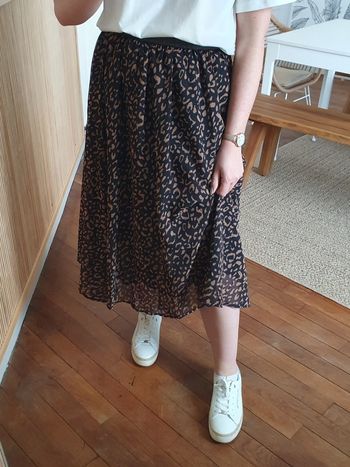 Jupe longue plissée Vienne léopard Taille S/M
