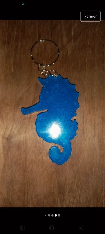 Porte clé hippocampe epoxy