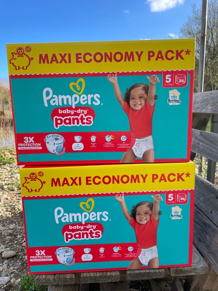 Lot de 2 packs couches Pampers pants Taille 5
