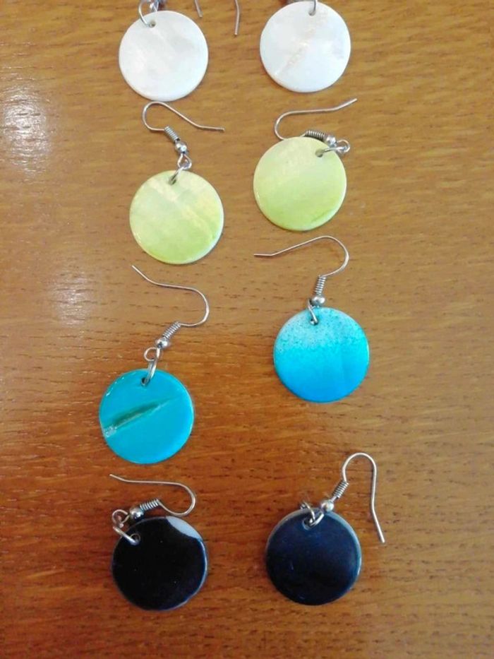 Lot 7 paires boucles d'oreilles rondes - photo numéro 6