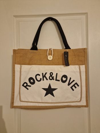 Sac Fourre-Tout / Cabas en Lin "Rock & LOVE"