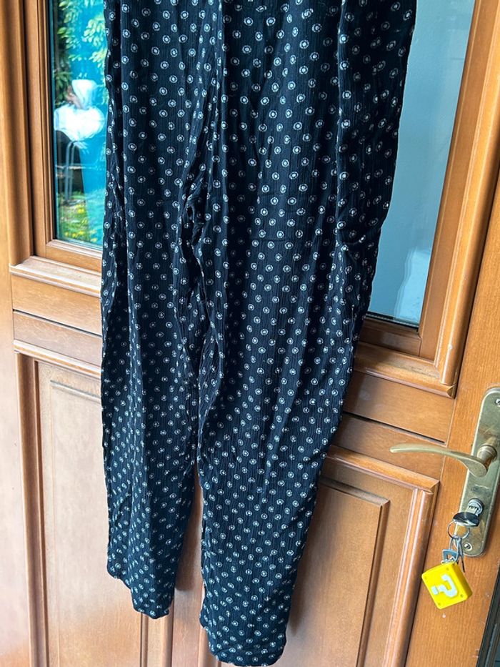 Combinaison pantalon fluide Monoprix noir avec motif blanc - photo numéro 8
