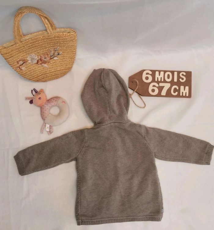 Gilet 👣  à  capuche chaud obaïbi 6mois/67cm - photo numéro 2