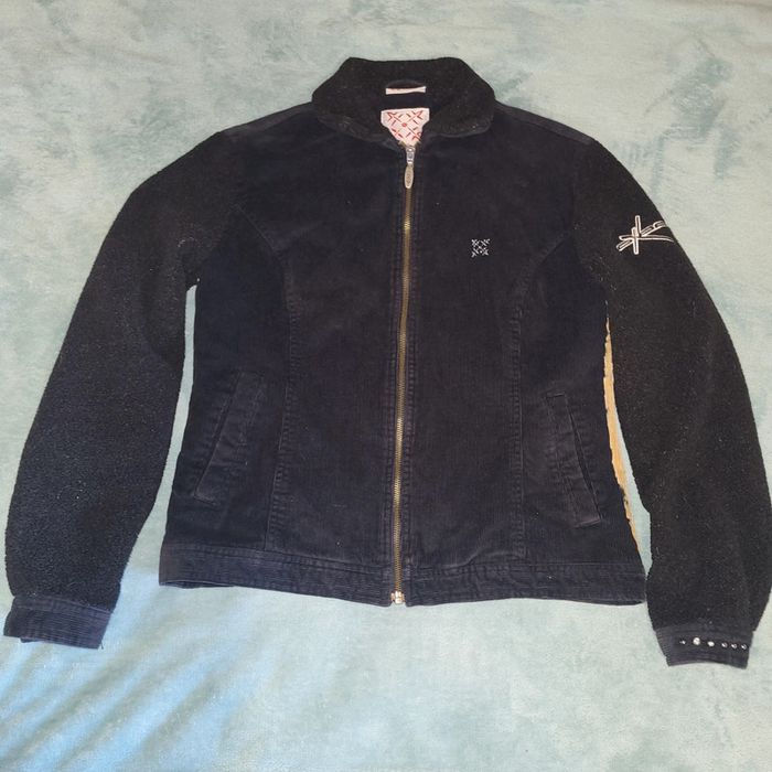 Veste Vintage Femme Bi-Matière Velours et Polaire 🧥 Oxbow - Taille 3