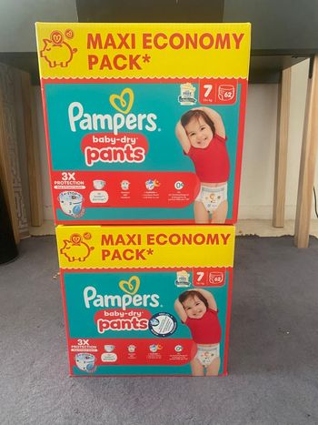 2 carton de couches Pampers taille 7