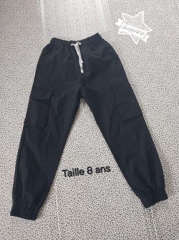 Pantalon cargo noir garçon – Taille 8 ans